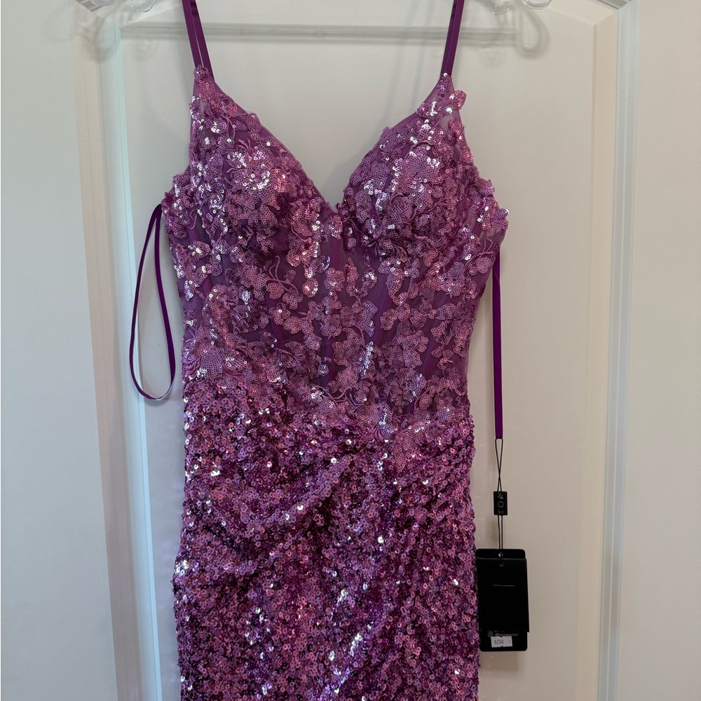 Elegant Purple Sequin Dress